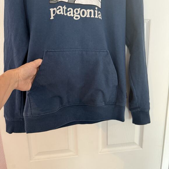 Patagonia Hoodie Mens MED Blue Sweatshirt P6 Logo Uprisal Hiking Outdoor Camping - Picture 6 of 13